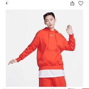 NWT women’s Nike Phoenix oversized Picante Red Fleece Pullover Hoodie Sz XXL $75